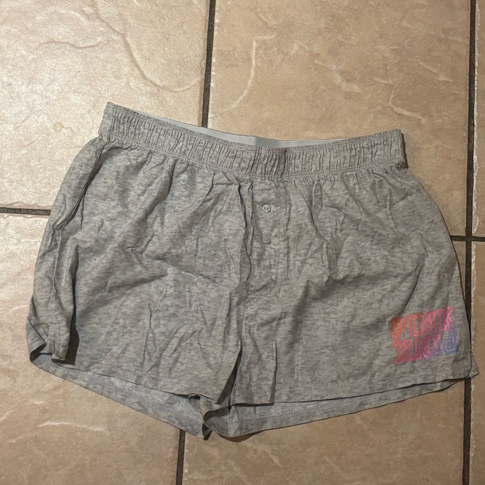 NWT PINK Victoria's Secret Gray Pajama Shorts